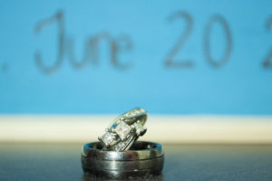 The wedding rings and our special date from 2015.